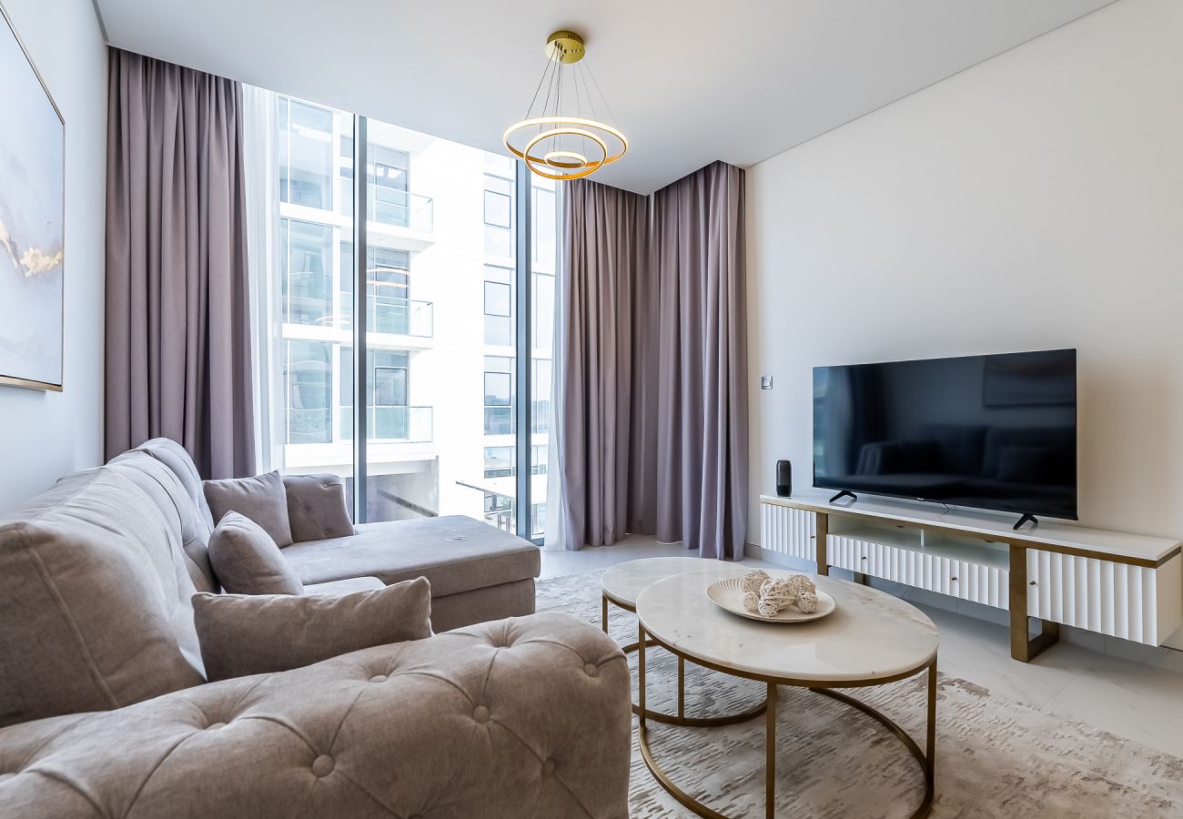 Apartment in Dubai - Modern 1-Bedroom Apartment with Lagoon & Burj Khalifa Views | District One, MBR City