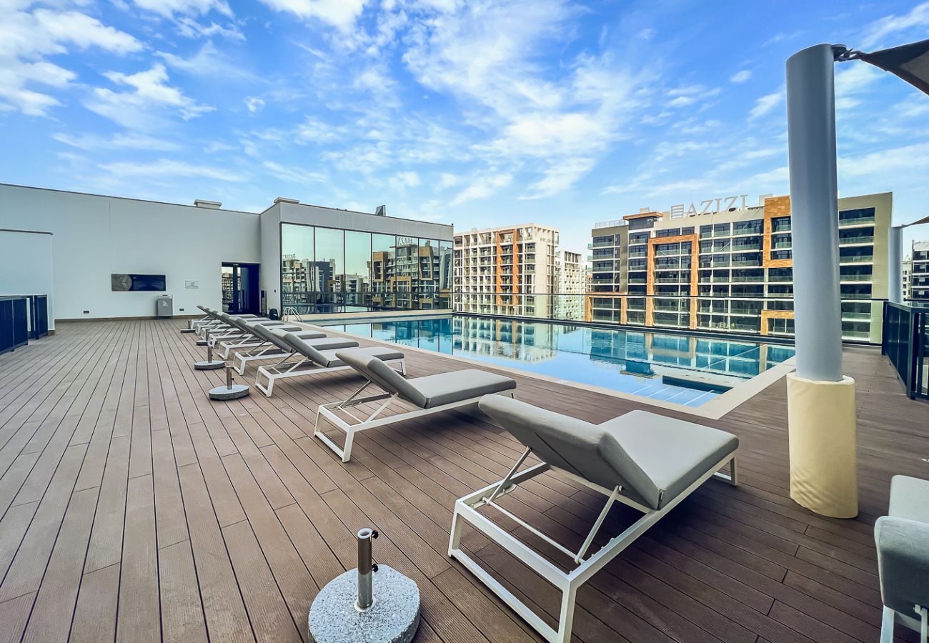 Апартаменты на Dubai -  Modern 1-Bedroom Apartment with Burj Khalifa Views | Sobha Waves I 3515