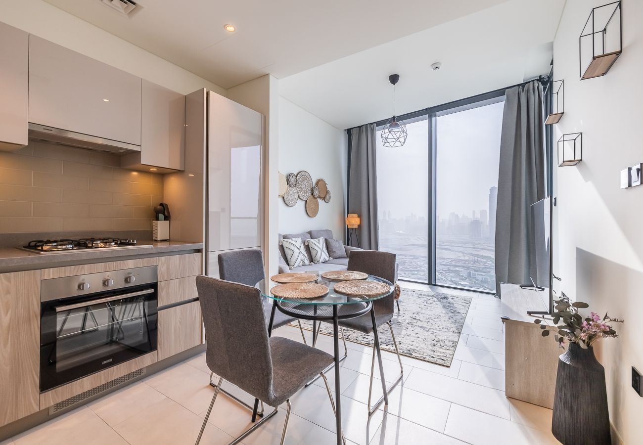 Апартаменты на Dubai -  Modern 1-Bedroom Apartment with Burj Khalifa Views | Sobha Waves I 3515