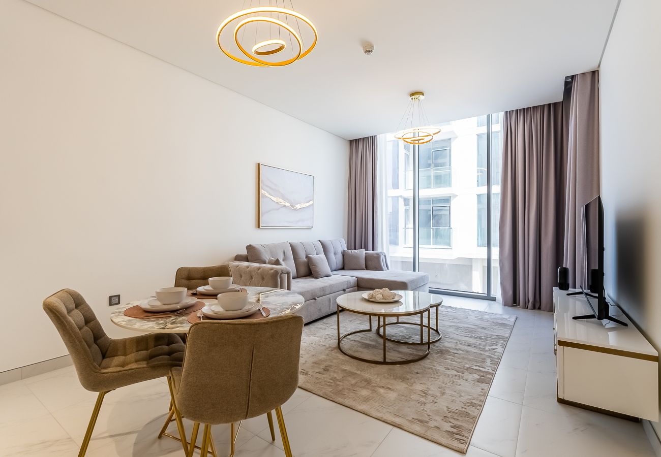 Апартаменты на Dubai - Modern 1-Bedroom Apartment with Lagoon & Burj Khalifa Views | District One, MBR City