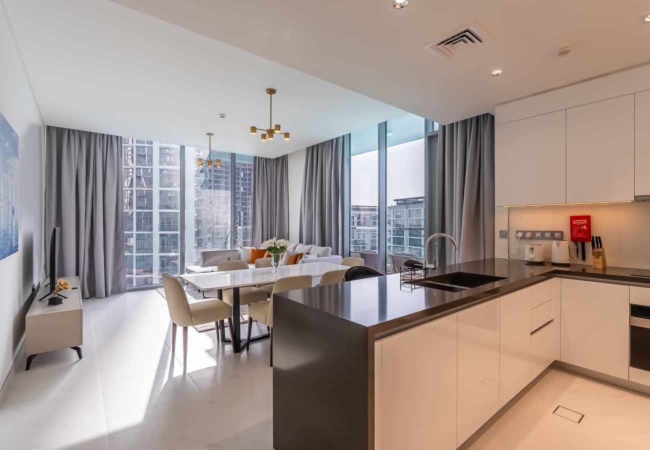 公寓 在 Dubai - 3BDR + Maid Room I District One I City view