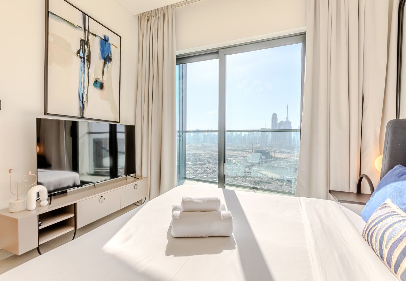 公寓 在 Dubai - Modern & Cozy 1 BDR apartment with Burj Khalifa views