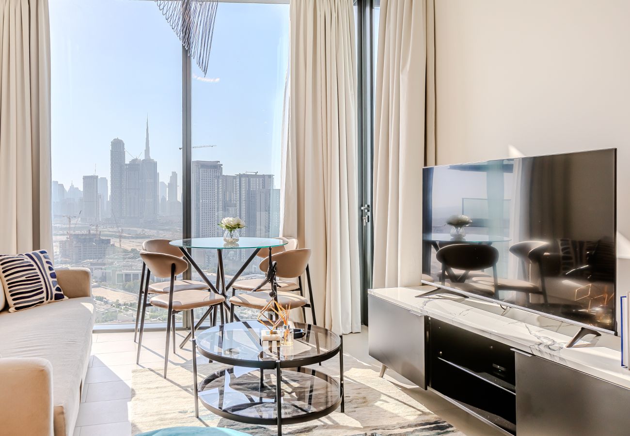 公寓 在 Dubai - Modern & Cozy 1 BDR apartment with Burj Khalifa views