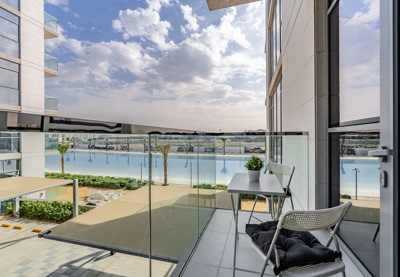 公寓 在 Dubai - Modern 1-Bedroom Apartment with Lagoon & Burj Khalifa Views | District One, MBR City